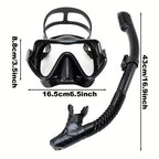Masque de plongée intégral pour adultes | Vue panoramique | Verre trempé et silicone | Tuba à embout sec
