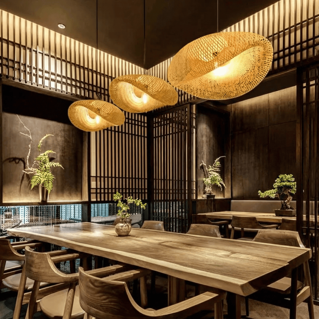 Suspension en bambou LumiBamboo – Lumière naturelle
