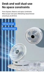 Ventilateur pliable portable | Double usage bureau et murale | Rechargeable USB, silencieux et longue autonomie