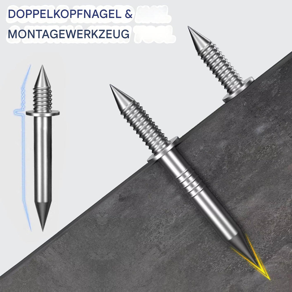 Double Head Base Pin™ - Clous Double Tête Galvanisés pour Plinthes