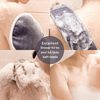 Ensemble Gommant pour le Corps | Nettoyage en Profondeur | Brosse pour le Dos, Gant de Bain et Luffa | Matériaux Naturels