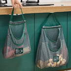Sac suspendu de cuisine pour produits frais | Filet respirant réutilisable | Rangement gain de place pour fruits et légumes