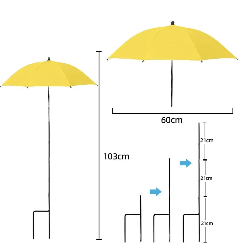 Parasol pour Plantes | Hauteur Réglable | Couverture 60 cm, Polyester Anti-UV | Résistant aux Intempéries