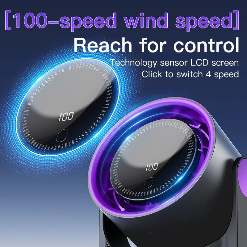 Ventilateur de bureau sans pales | 100 niveaux de vitesse | Alimenté par USB et portable | Fonctionnement ultra-silencieux