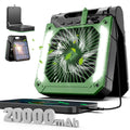 Ventilateur de camping sans fil | Lanterne LED rechargeable solaire et USB | Autonomie jusqu'à 58h