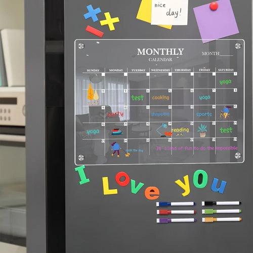Calendrier magnétique acrylique – Effaçable à sec