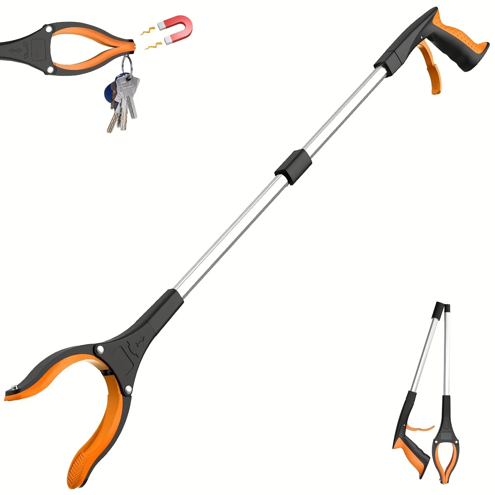 Outil de Préhension pour Seniors | Tête Rotative | Portée de 81 cm | Design Ergonomique Léger