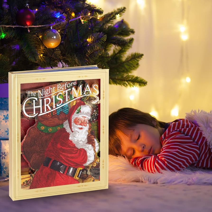 WonderTale™ - Livre Pop-Up Merveilleux de la Veille de Noël avec Lumières et Sons