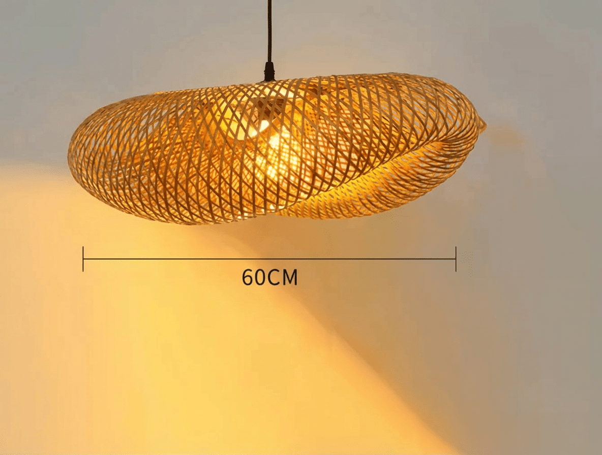 Suspension en bambou LumiBamboo – Lumière naturelle