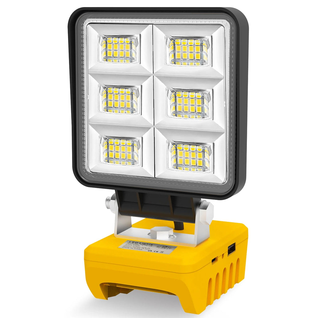 Lampe de travail portable | LED haute luminosité 5200LM | Rechargeable USB-C | Support à angle réglable