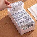 Boîte d'Organisation de Câbles | Rangement Multi-Compartiments pour Câbles de Charge et Bijoux | Idéal pour le Voyage