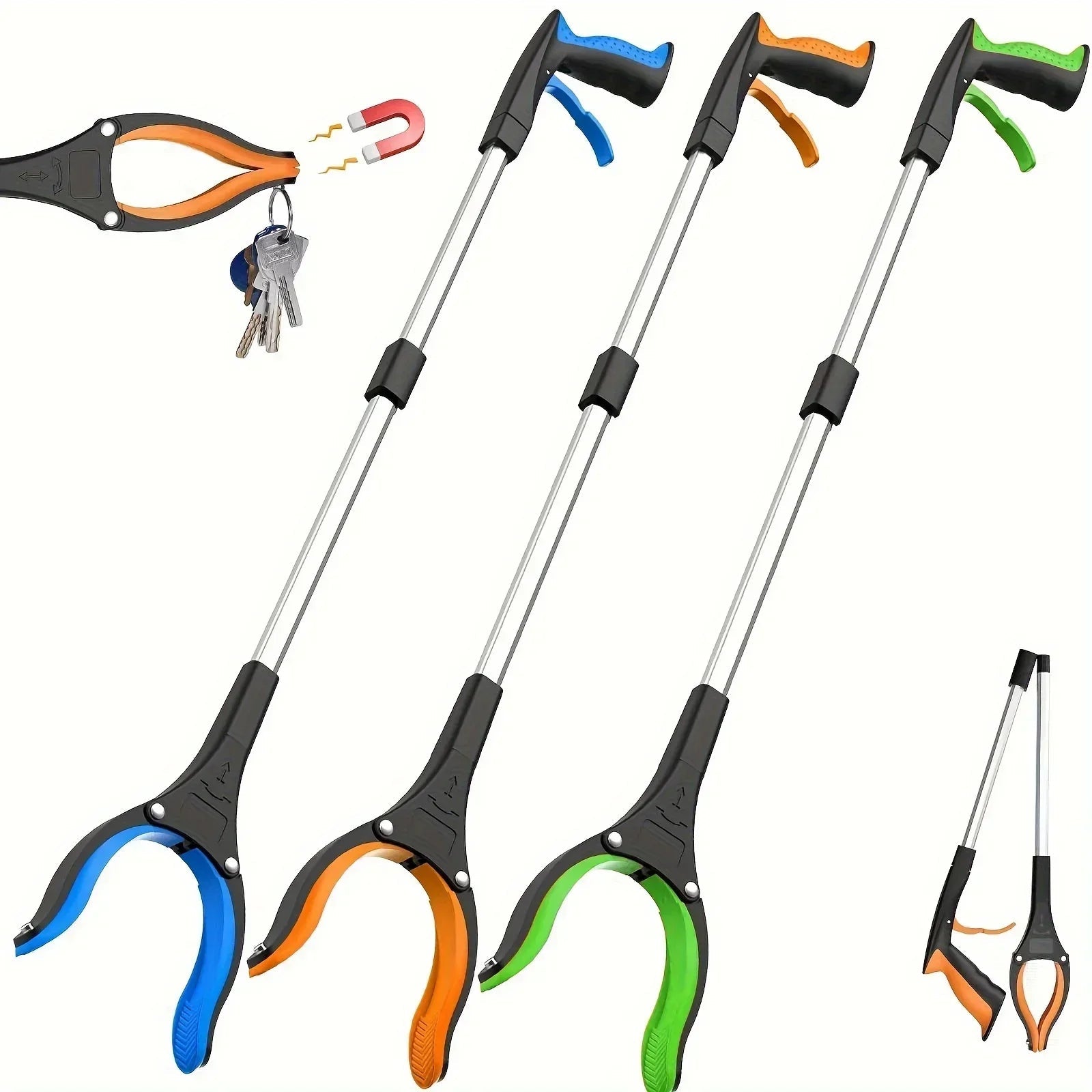 Outil de Préhension pour Seniors | Tête Rotative | Portée de 81 cm | Design Ergonomique Léger