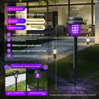 Piège à moustiques solaire | LED violette et blanche double | Autonomie de 8 à 10 heures | Jardin et terrasse
