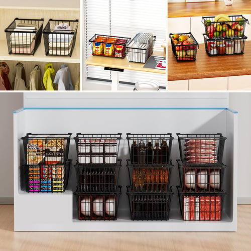 Organisateur de congélateur | Design empilable vertical | Résistant aux odeurs et facile à nettoyer | Lot de 4