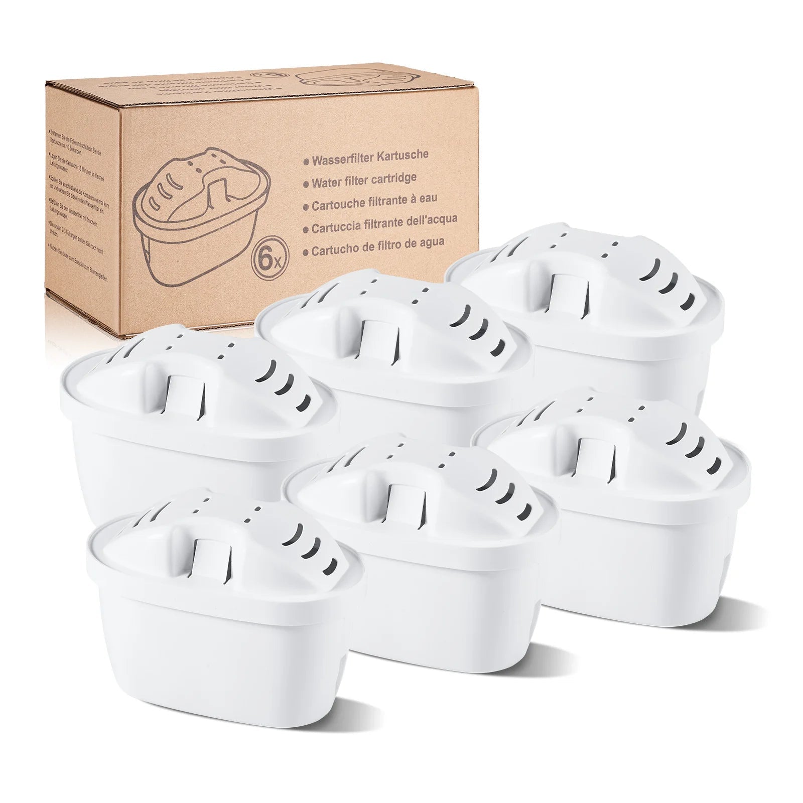 Filtre de rechange pour carafe à eau | Filtration au charbon actif | Lot de 6