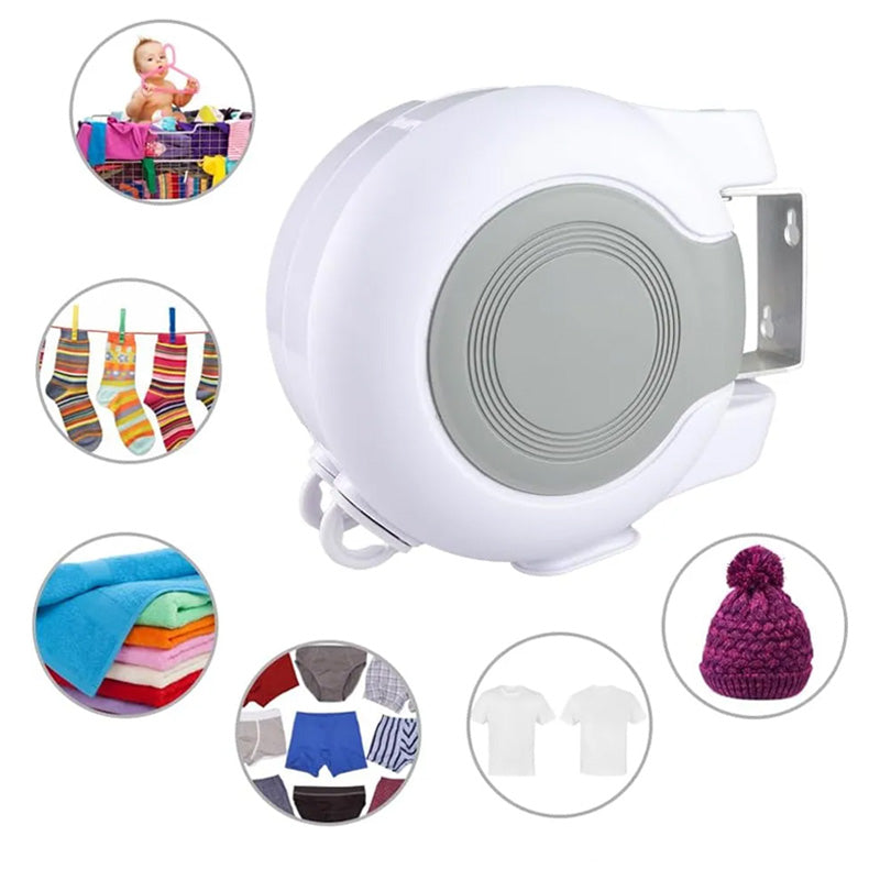 Corde à linge extensible | 30m rétractable gain de place | Résistant aux intempéries | Intérieur & extérieur