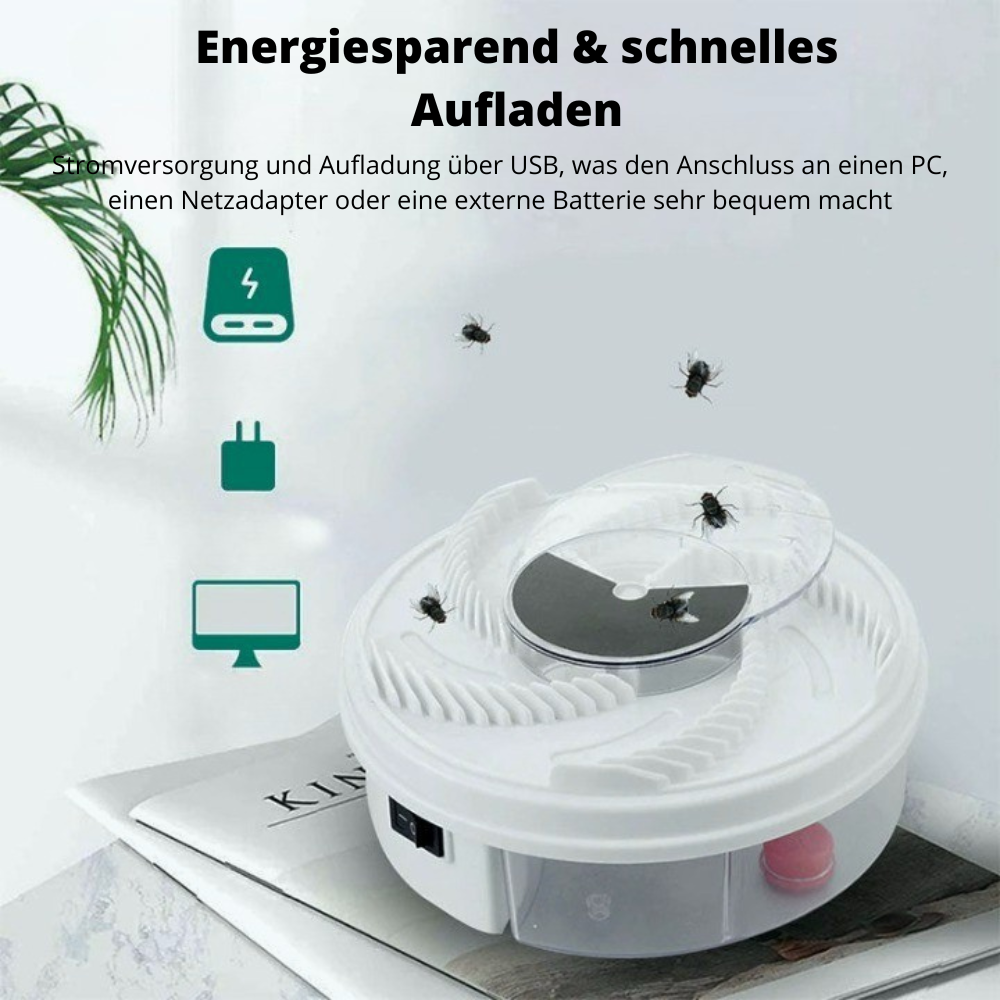 Piège à insectes domestique | Design rotatif silencieux | 5 stations d’appât | Sans produits chimiques