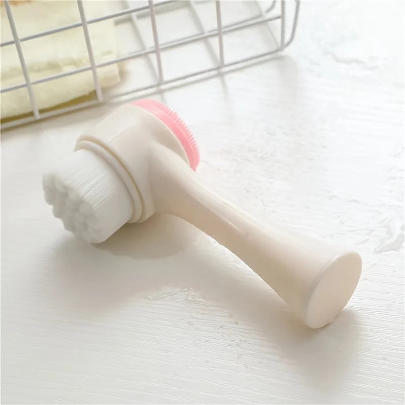 Brosse de Nettoyage Visage | Exfoliation Double-Face | Poils en Silicone | Élimination des Points Noirs
