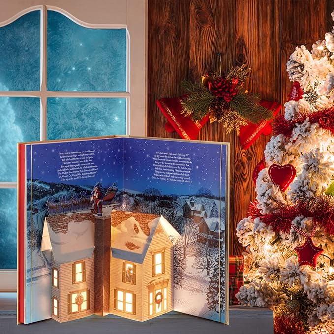 WonderTale™ - Livre Pop-Up Merveilleux de la Veille de Noël avec Lumières et Sons