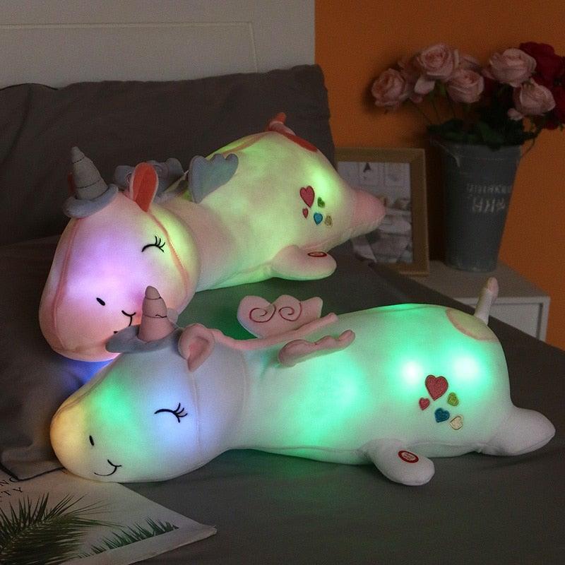 Veilleuse Licorne en Peluche pour Enfants | Lumière LED Arc-en-ciel | Peluche Douce de 60 cm | Compagnon Réconfortant pour le Sommeil