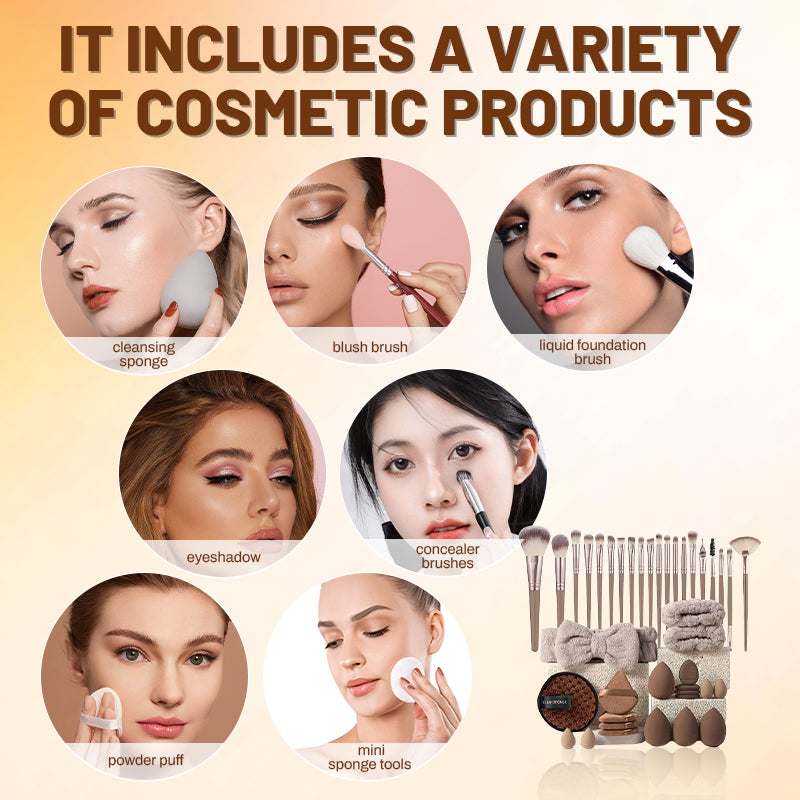 Set de pinceaux de maquillage Veloura pour une routine beauté complète