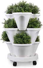 Tour de Plantes Verticale | Design Empilable à 4 Niveaux | Irrigation Intégrée | Gain de Place