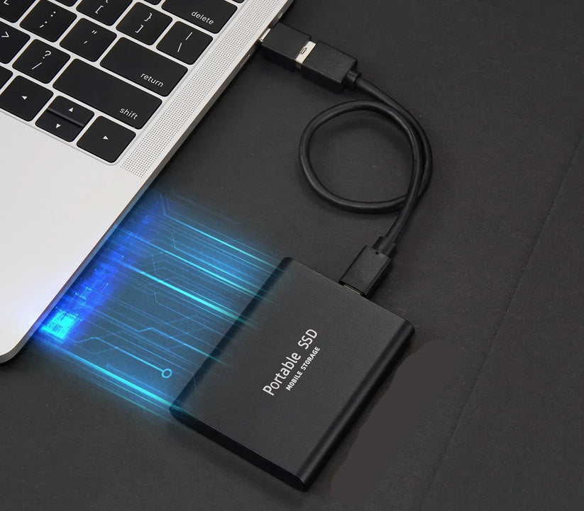 SSD Externe Portable | Jusqu'à 1000 Mo/s | USB-C Plug & Play | Design Compact Résistant aux Chocs