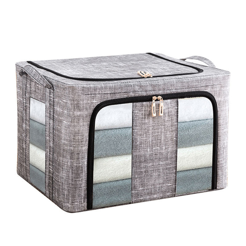 Boîte de rangement en lin respirant avec fenêtre transparente