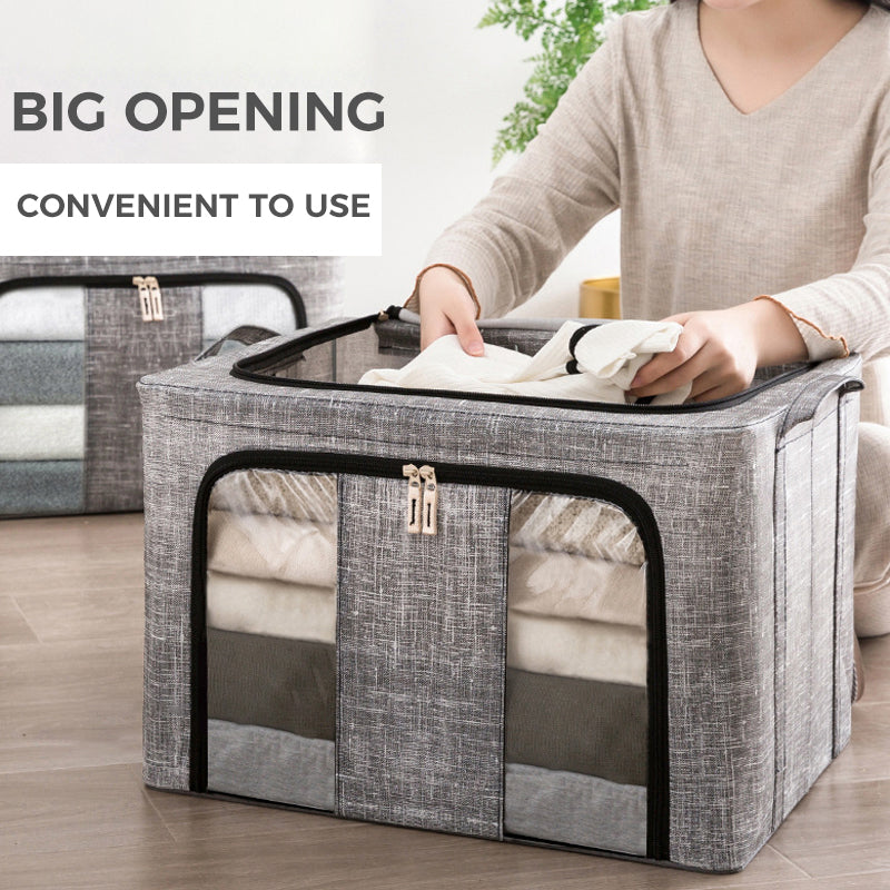 Boîte en tissu avec fenêtre transparente pour voir son contenu