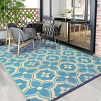 Tapis d'extérieur résistant aux intempéries dans un espace patio