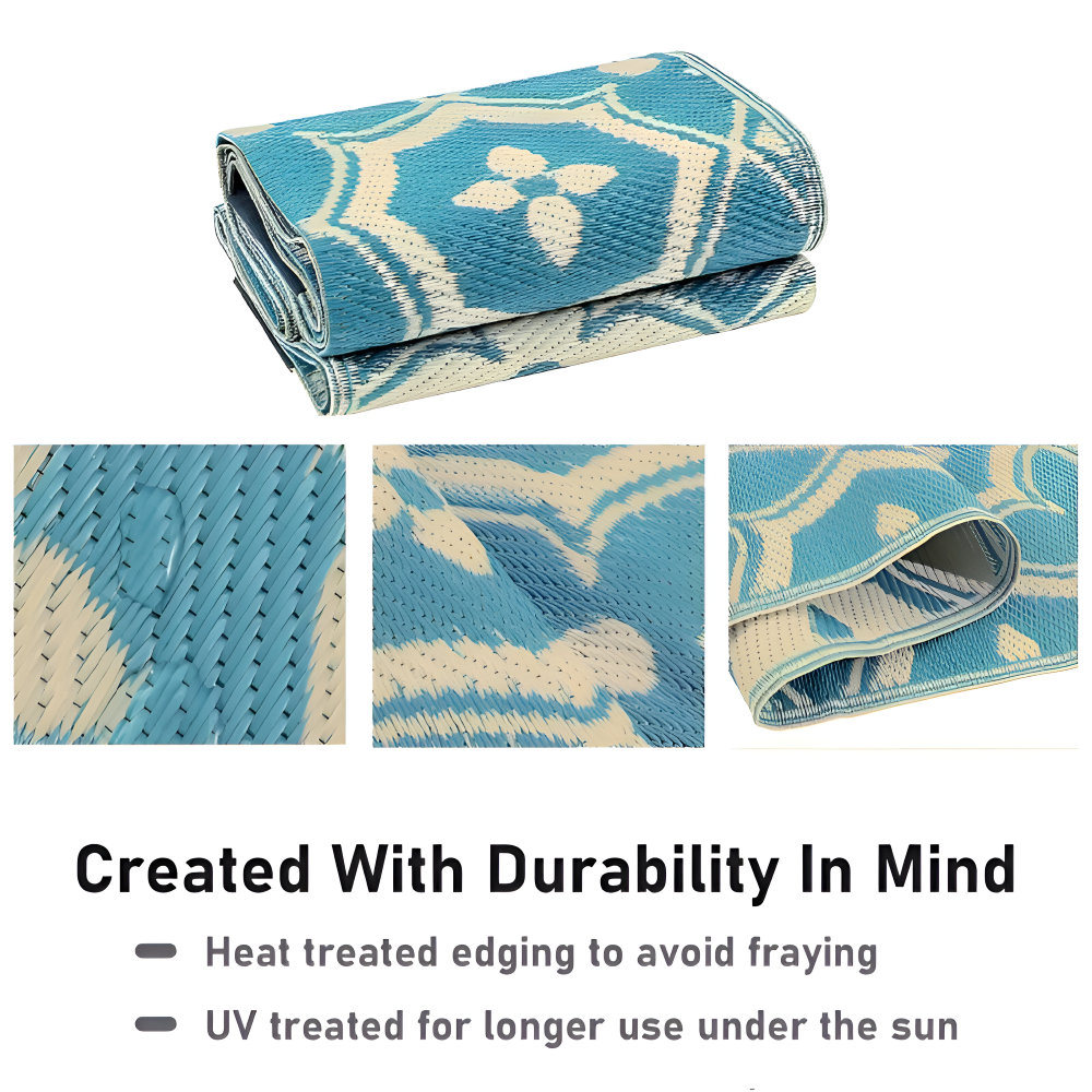 Tapis pliable d'extérieur facile d'entretien pour balcon et patio