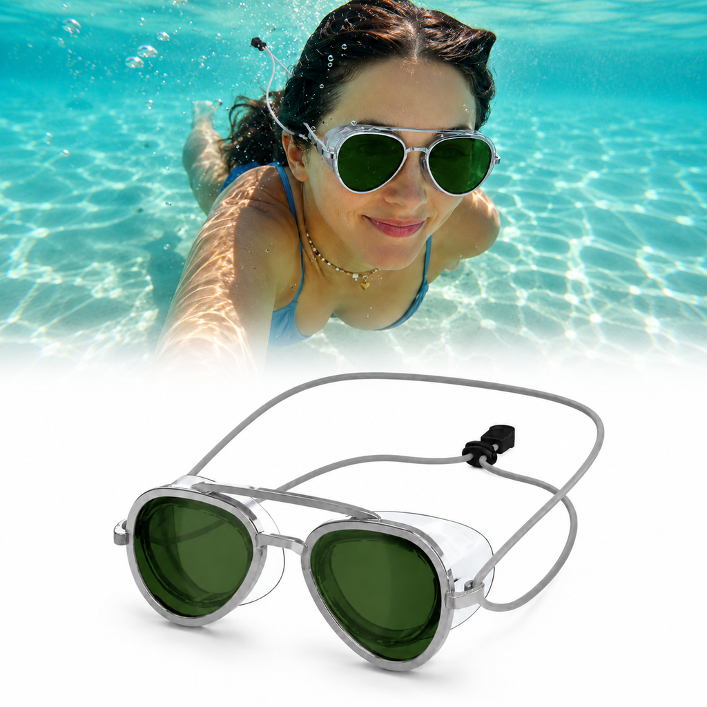 Gros plan sur les joints étanches des lunettes de natation Aqualyss