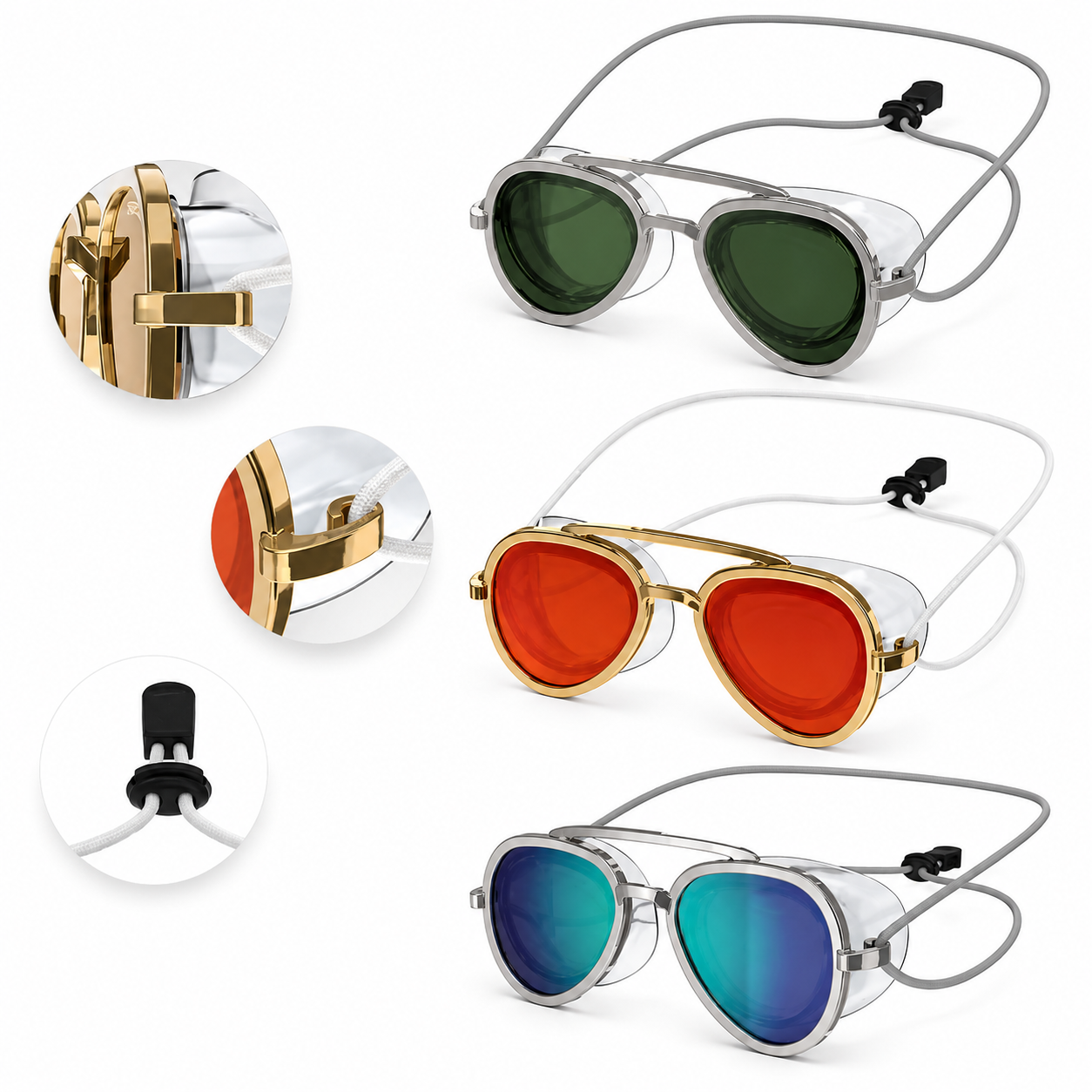 Vue de profil des lunettes de natation Aqualyss à monture ergonomique