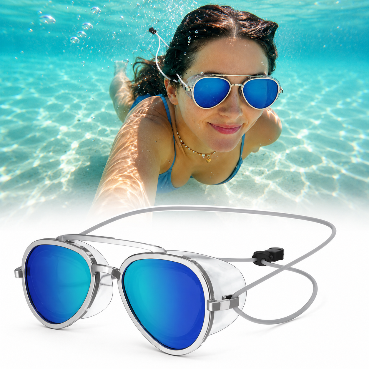 Lunettes de natation Aqualyss conçues pour voir net et nager au soleil