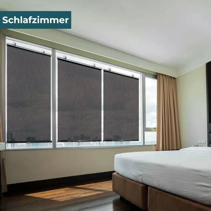 Store de fenêtre Luvanta bloquant la lumière et les regards