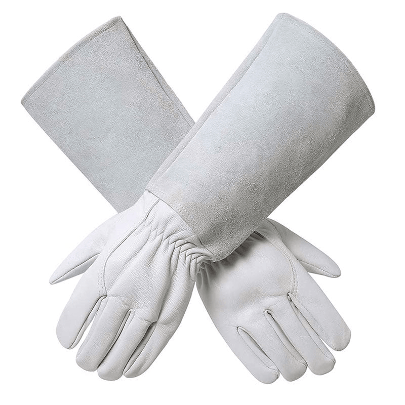 Gants de jardinage portés pour manipuler des plantes au jardin