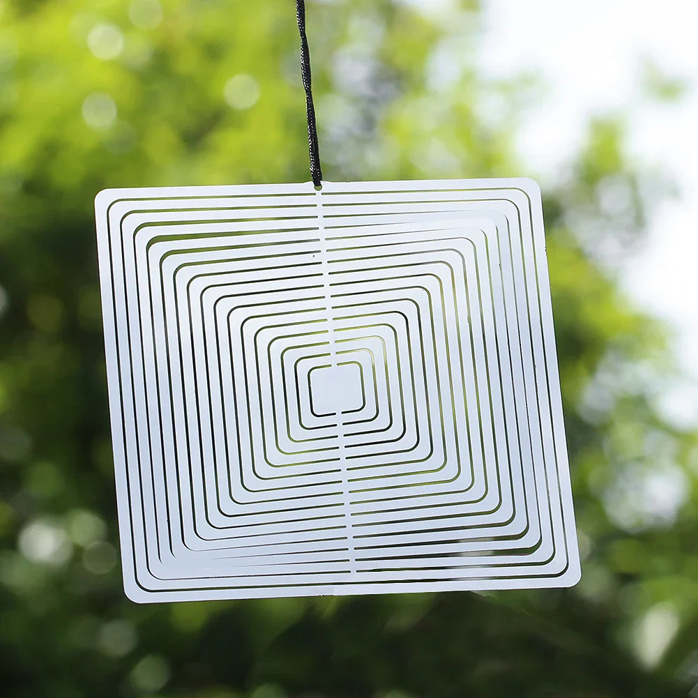 Décoration de jardin rotative en acier inoxydable avec effet réfléchissant