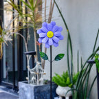 Moulin à vent décoratif pour jardin | Design tournesol | Métal résistant aux intempéries | Accent de jardin