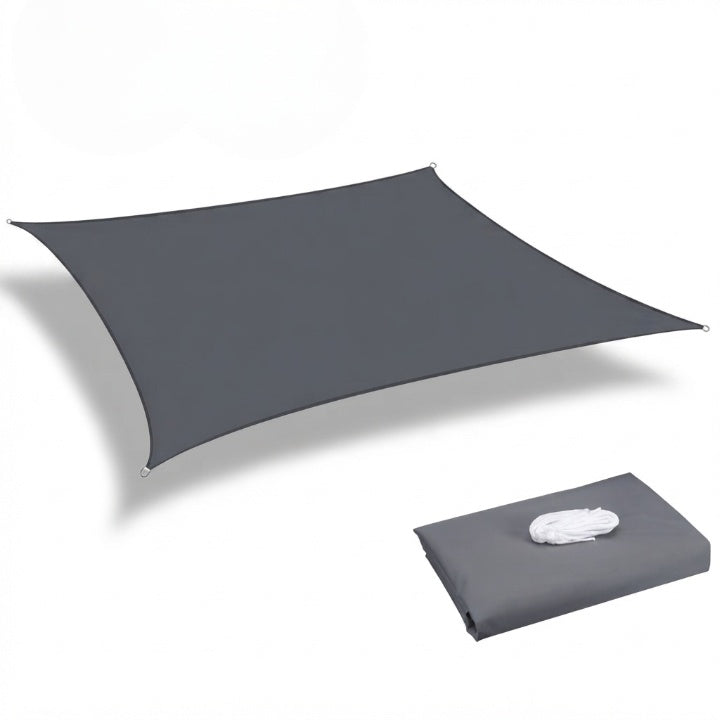 Installation d'une voile d'ombrage rectangulaire dans un espace extérieur