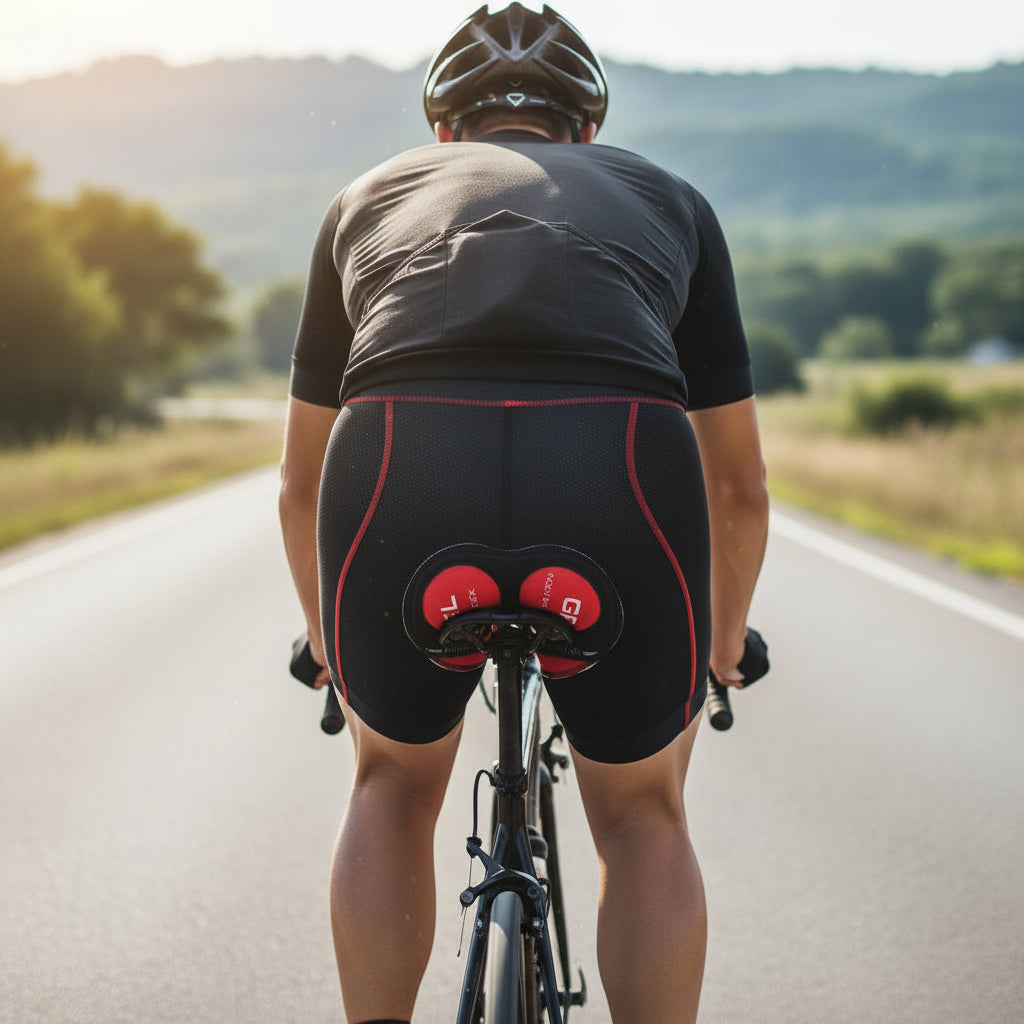 Cuissard vélo unisexe rembourré noir présenté de face
