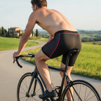 Détail du cuissard cycliste avec tissu évacuant l'humidité