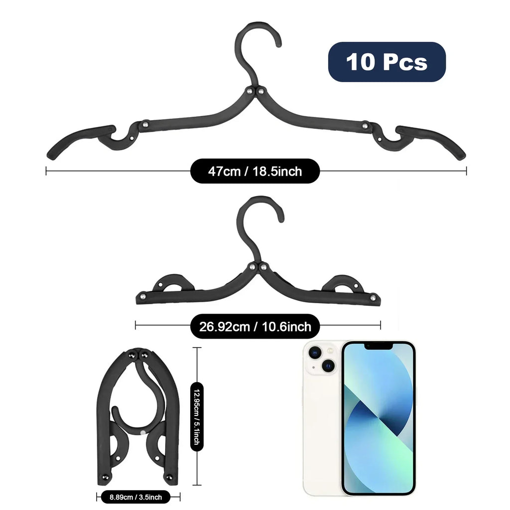 Lot de cintres pliables Plivaro adapté au voyage et au rangement quotidien