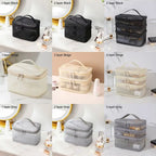Trousse de maquillage Velmora ouverte montrant ses poches et espaces de rangement