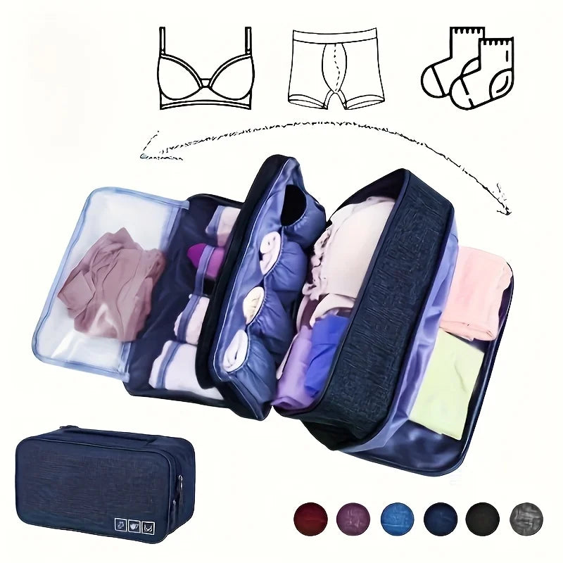 Organisateur de valise Veloura utilisé pour ranger des sous-vêtements et accessoires