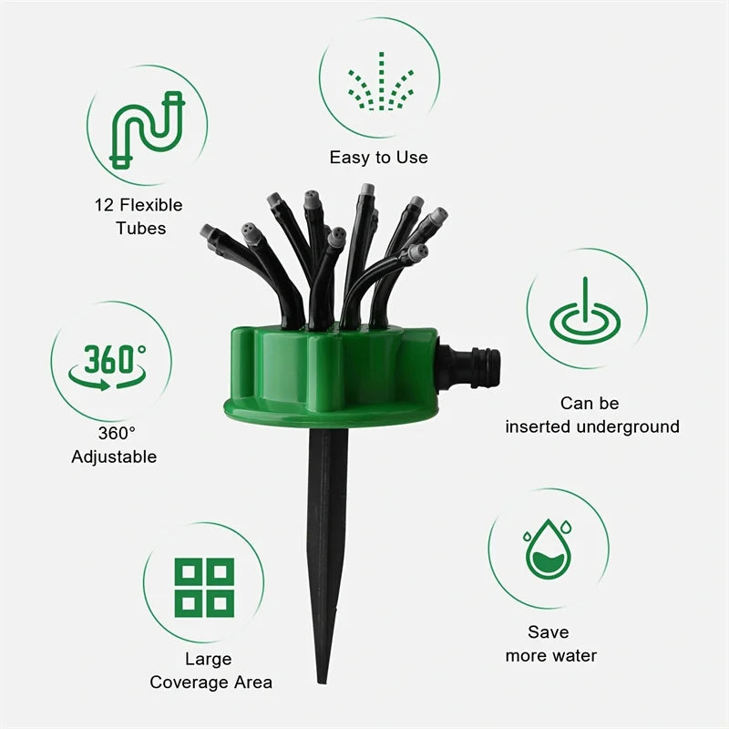 Hydrava relié à un tuyau d'arrosage dans un jardin extérieur