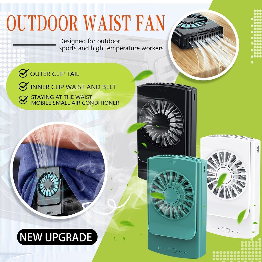 Gros plan sur le design sans pales du ventilateur de taille rechargeable