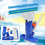 Set d'aspirateur sous-marin pour piscine et étang en utilisation