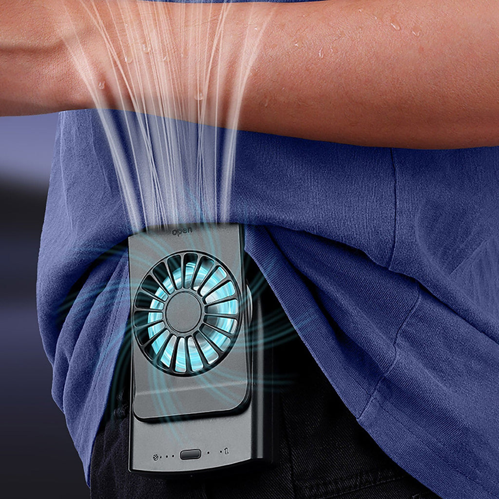 Vue de face du ventilateur de taille portable sans pales en utilisation