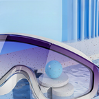 Vue de face des lunettes de natation Aqualyse pour une vision nette sous l’eau
