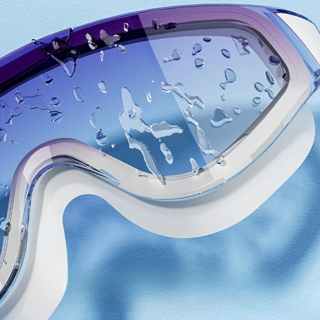 Vue latérale des lunettes de natation avec joint confortable et sangle ajustable